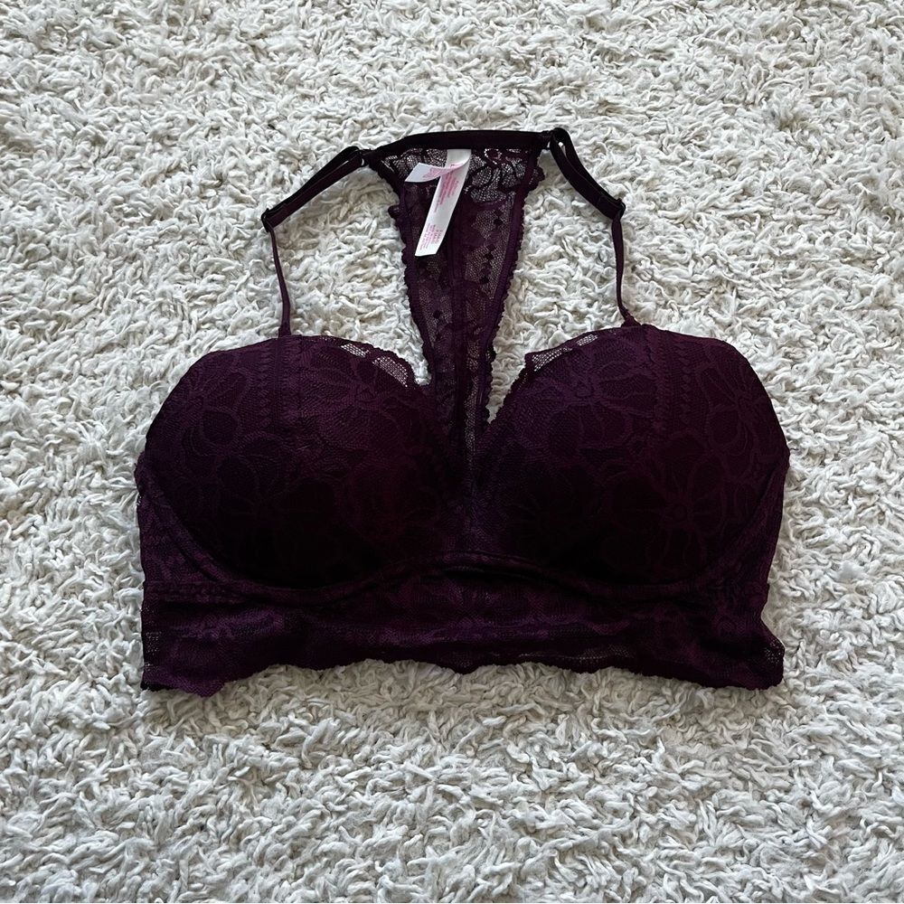 Victoria's Secret Pink Push Up bralette Marroon size small (aa-c)